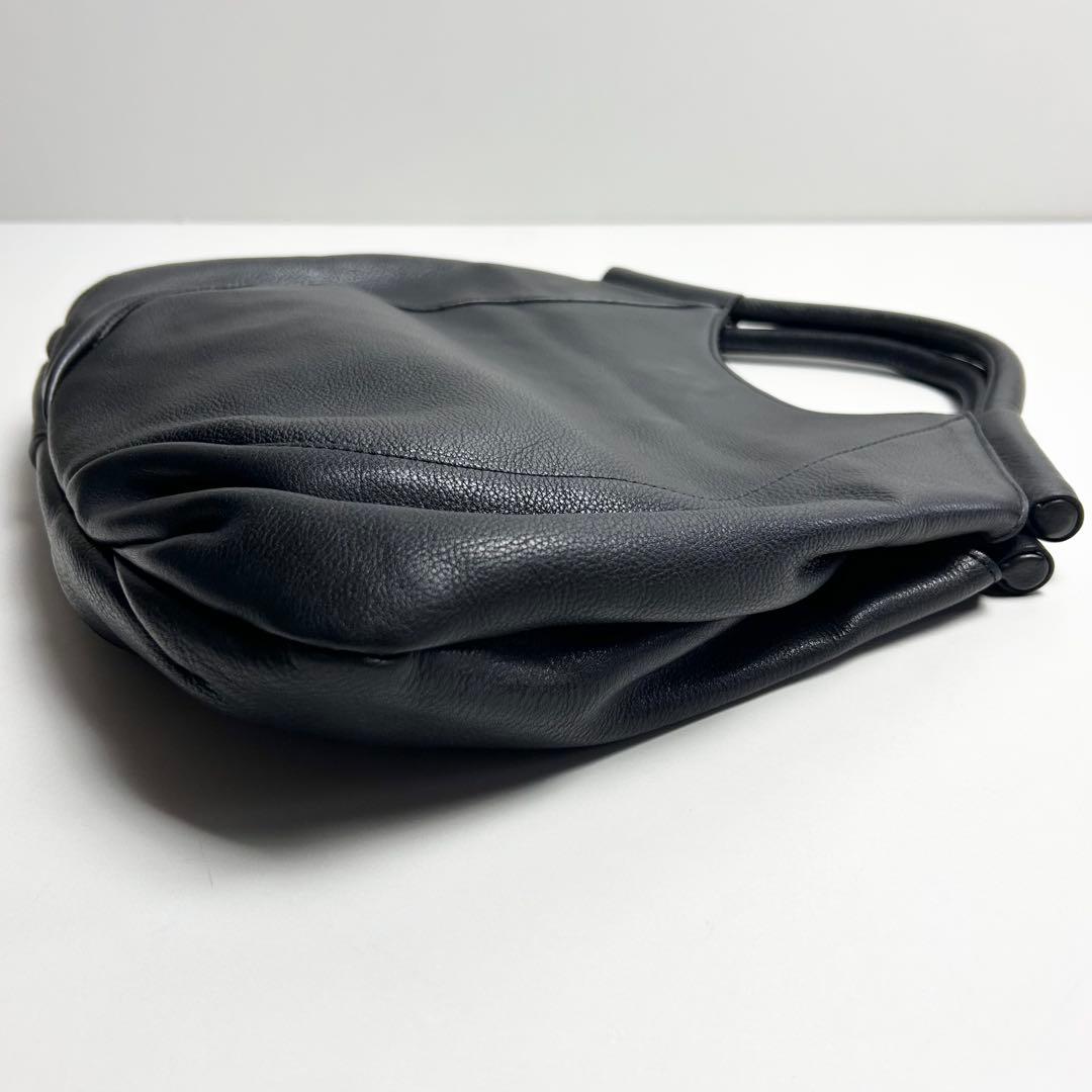【美品】ビースタッフ/日本製レザーハンドバッグ/トートバッグ/3室構造/ブラック