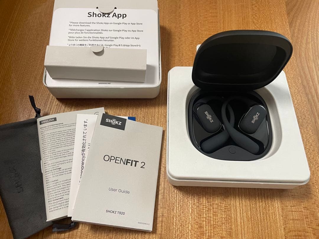 SHOKZ OPENFIT2 ブラック 美品 充電ケース付き