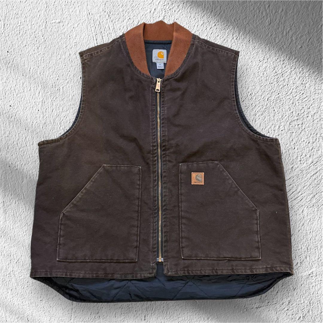 Carhartt ダックベスト V02 ダークブラウン メキシコ製 XLサイズ