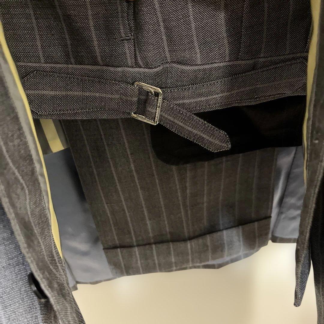 【ピンクの猫】Rubinacci ストライプ ビジネススーツ グレー