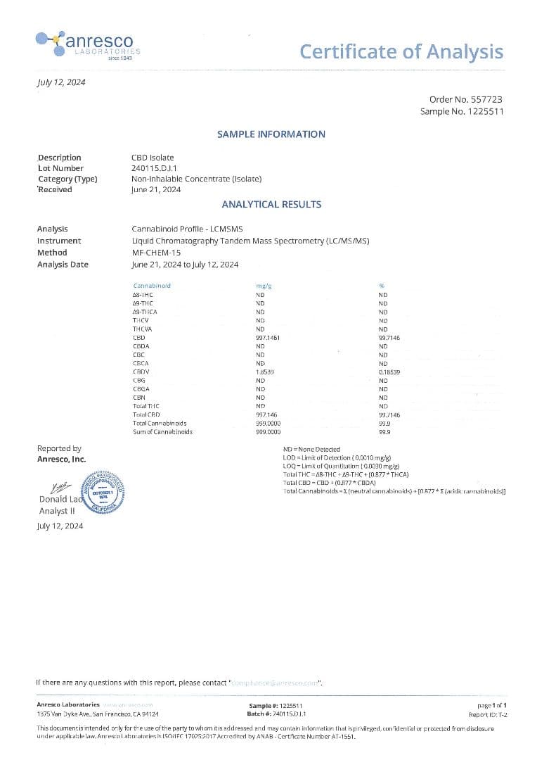 【10G】CBD アイソレート クリスタル 結晶パウダー(高純度99%)他1点