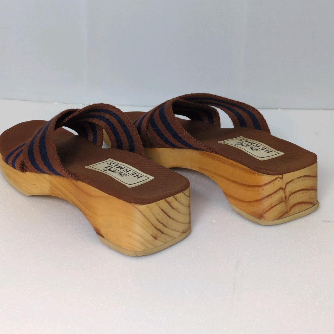 HERMES エルメス サンダル サイズ36 23cm 木製ソール 箱 保存袋付