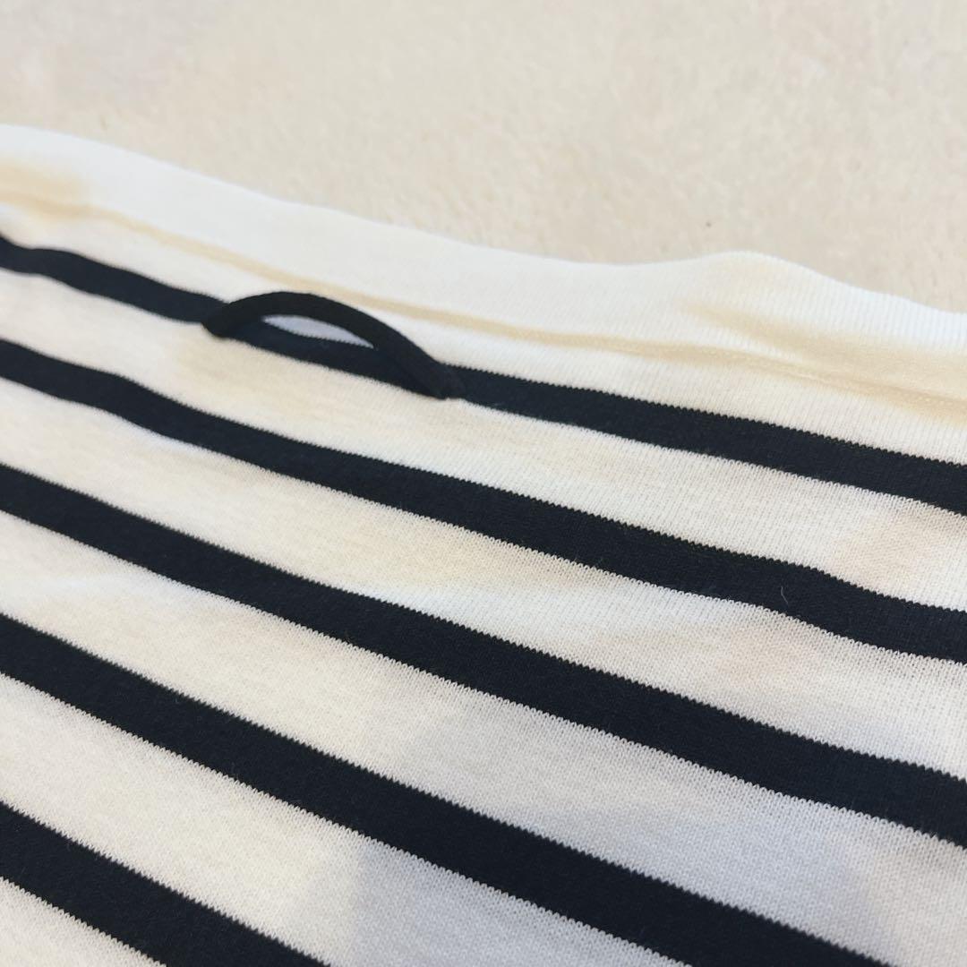 2025 イエナ SEATTLE度詰めボーダーボートネックニット