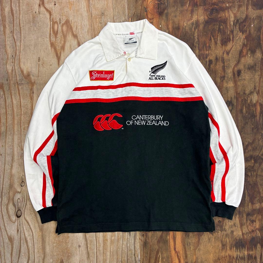 90s CANTERBURY ラガーシャツ オールブラックス ユニフォーム