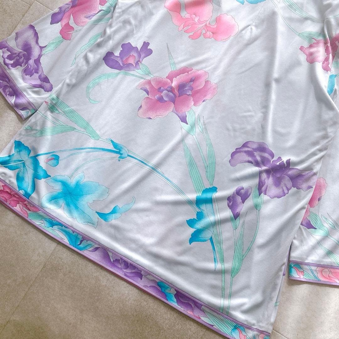 近年 LEONARD レオナール チュニック カットソー　トリム カンカン 44