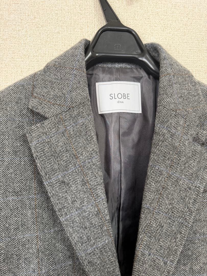 スローブイエナ　チェックBIGジャケット　グレー