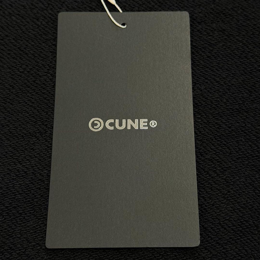 CUNE　袖ファー耳付きジップパーカー　黒　日本製　タグ付き　定価約3.5万