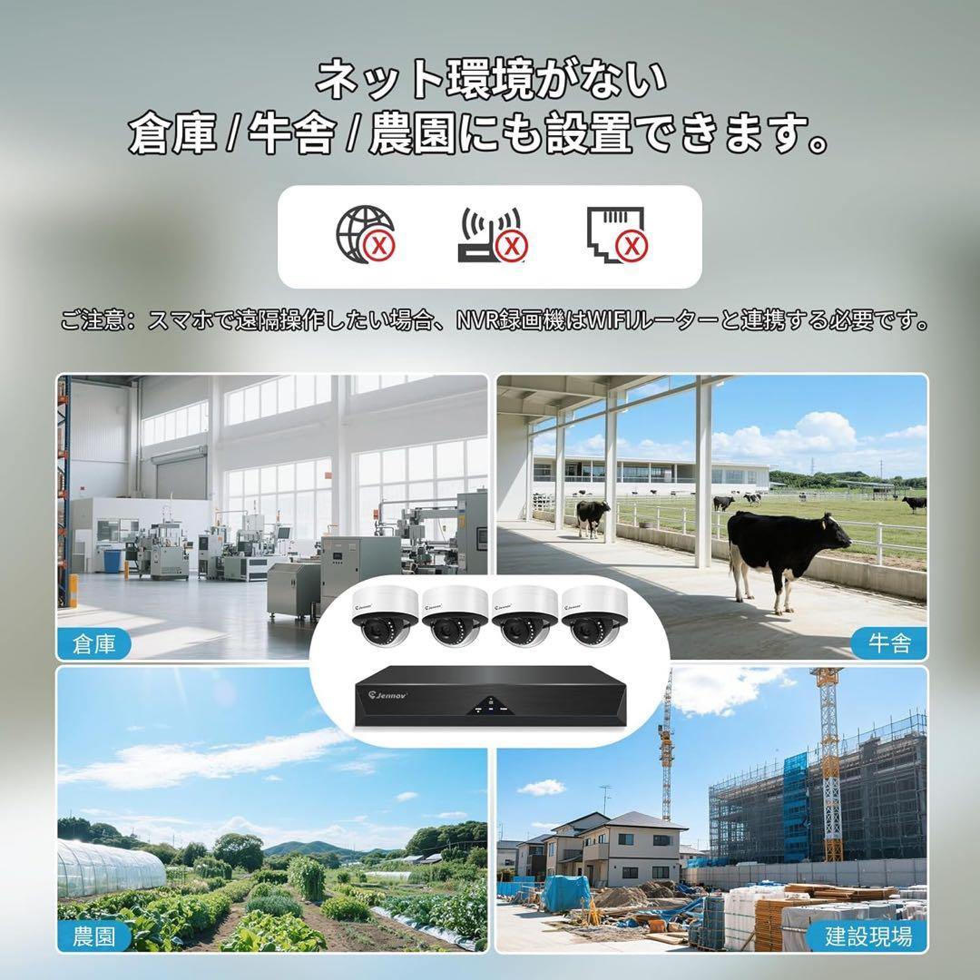 1品限り❤️防犯カメラ4台セット 500万画素 800万画素対応可能 3TBHDD