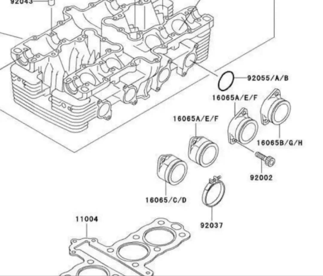 ゼファー400/χ 純正 インシュレーター バンド Oリング キャブレター