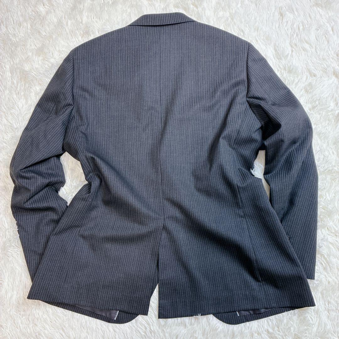 【新品】ORIHICA グレー ストライプ ビジネススーツ AB7 XL相当