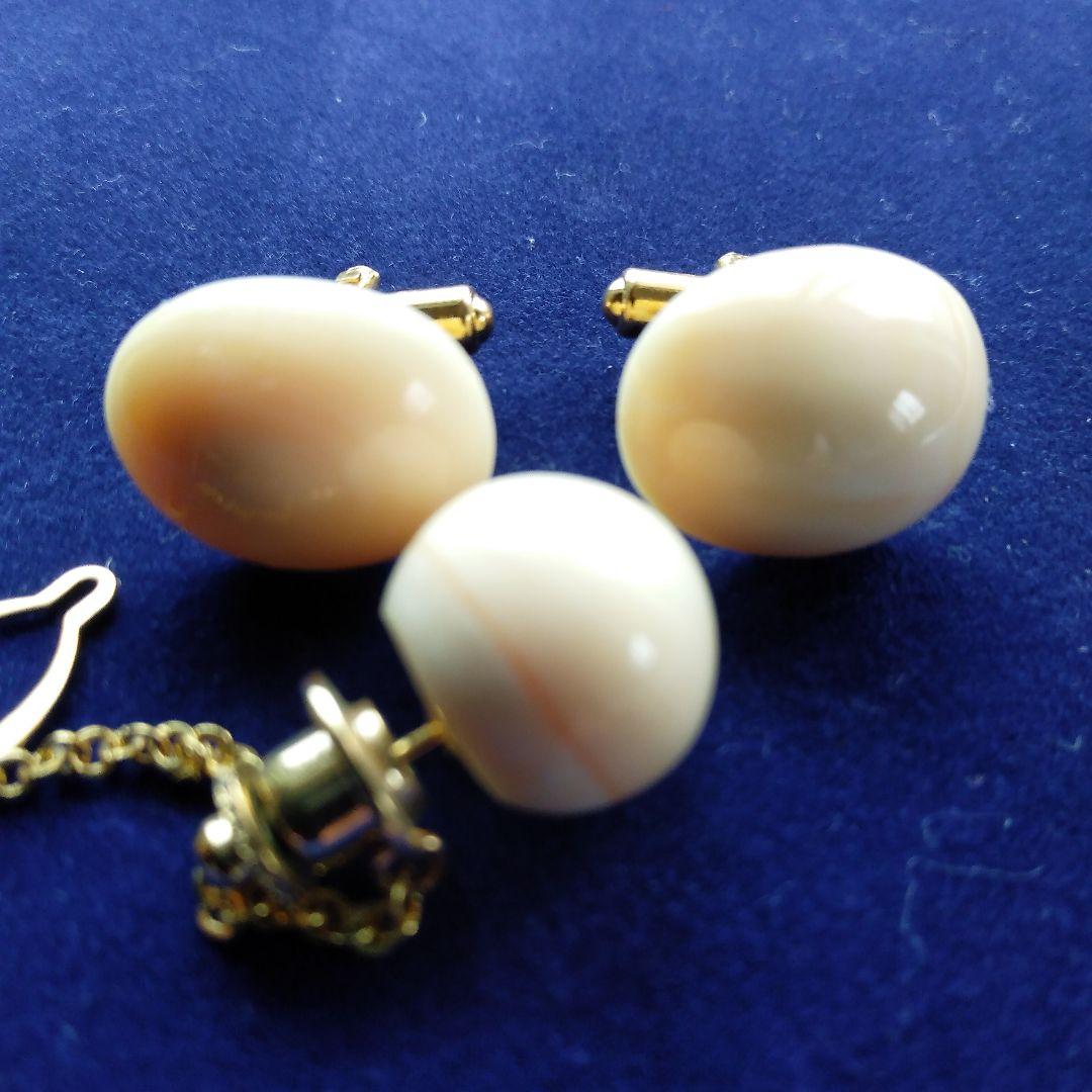 鯨歯　マッコウクジラ　カウス・ネクタイピン10セット（箱なし）