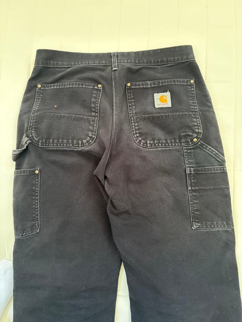 鬼フェード　carhartt ダブルニー ペインターパンツ　 ブラック　ペンキ