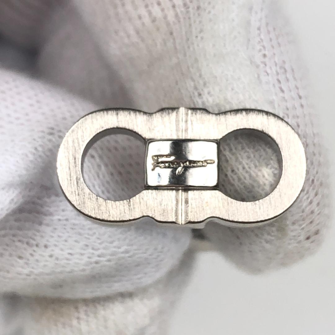 8F292/サルヴァトーレフェラガモ/カフリンクス/ダブルガンチーニ/シルバー