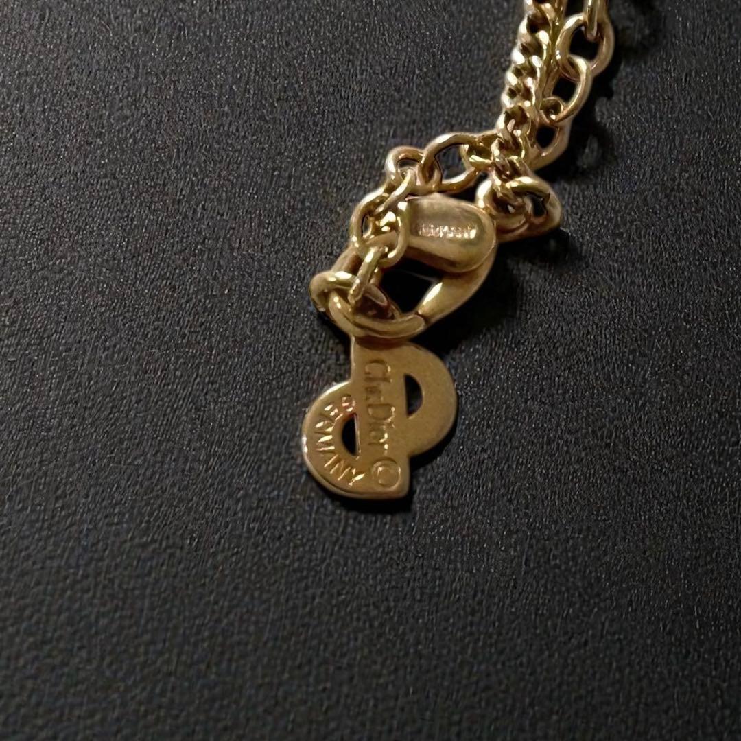 Christian Dior ネックレス　ロゴ　ゴールド　ストーン