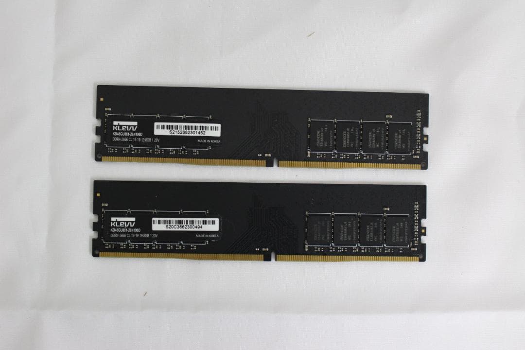 【動作確認済・美品】KLEVV DDR4-2666 16GB(8GBｘ2)①