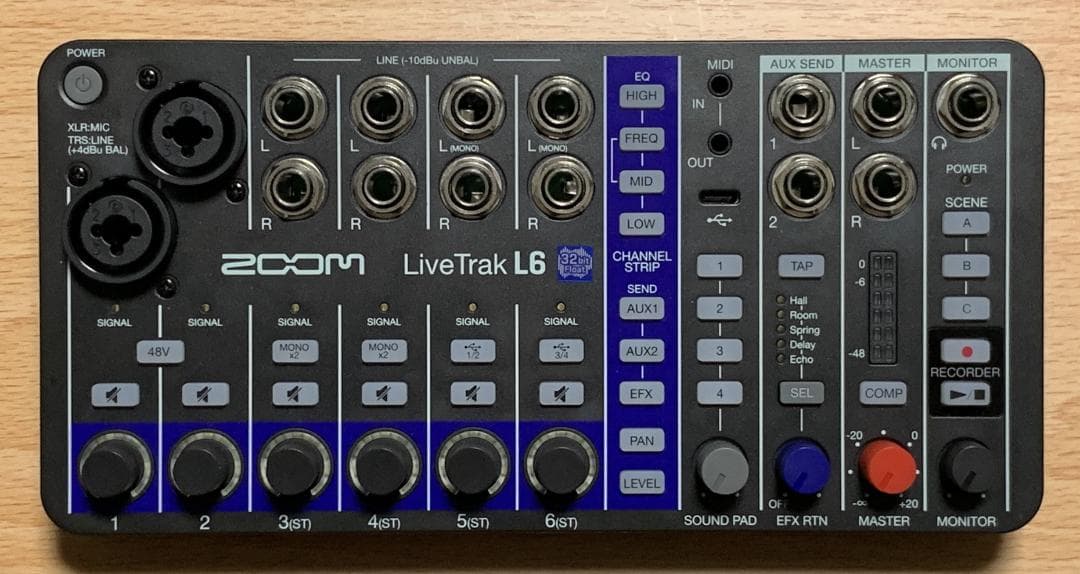 ZOOM LiveTrak L6 デジタルミキサー、オーディオインターフェース