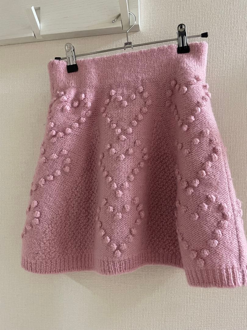 Katie WINTER HEARTS ニットスカート　ピンク　フリーサイズ