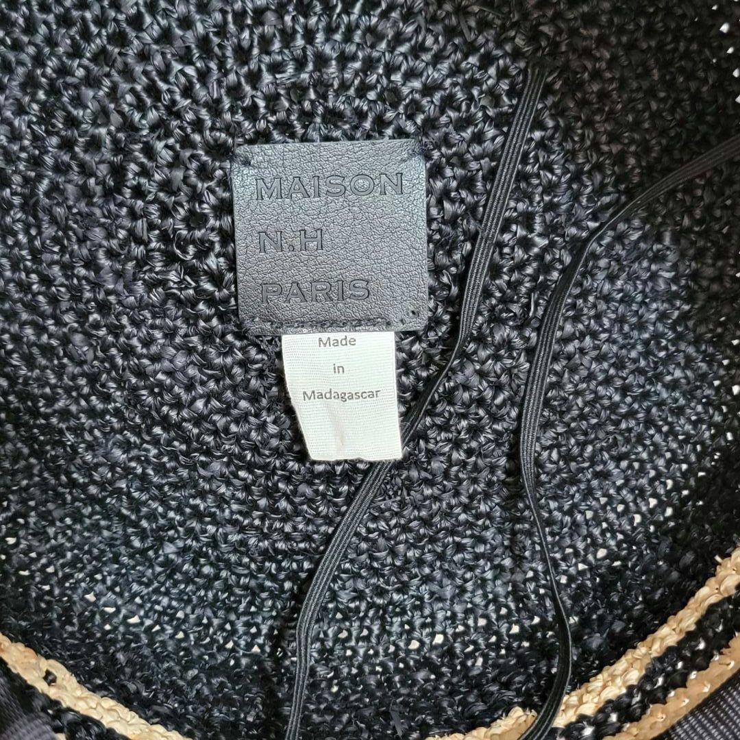 ほぼ未使用 メゾンエヌアッシュパリ MAISON N.H ラフィアハット