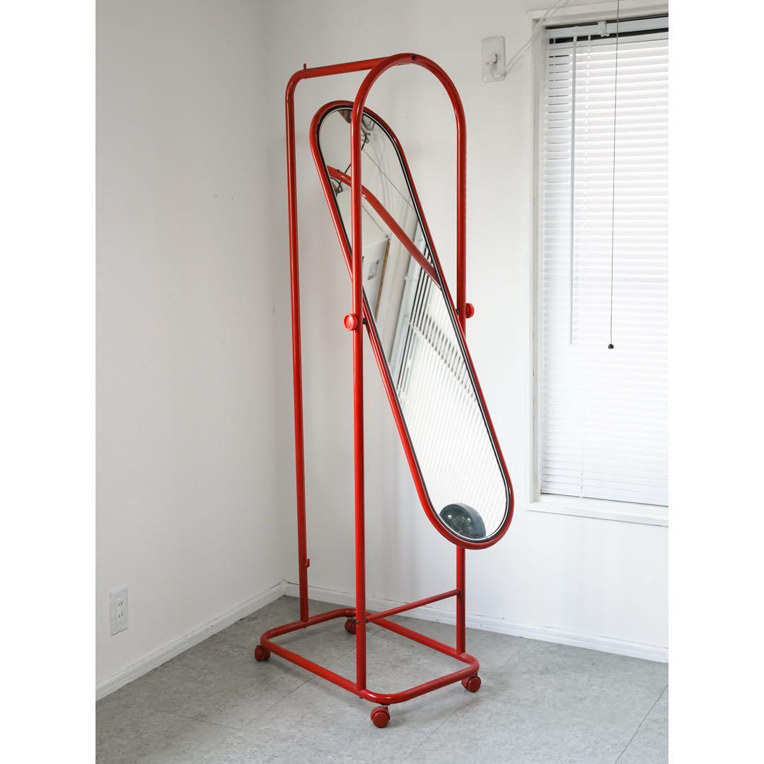 【TTT】スタンドミラー/姿見 ハンガーラック レトロポップ ポストモダン