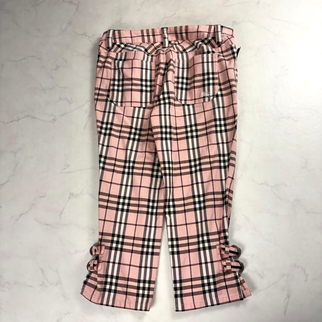 バーバリーブルーレーベル クロップドパンツ ピンク 38