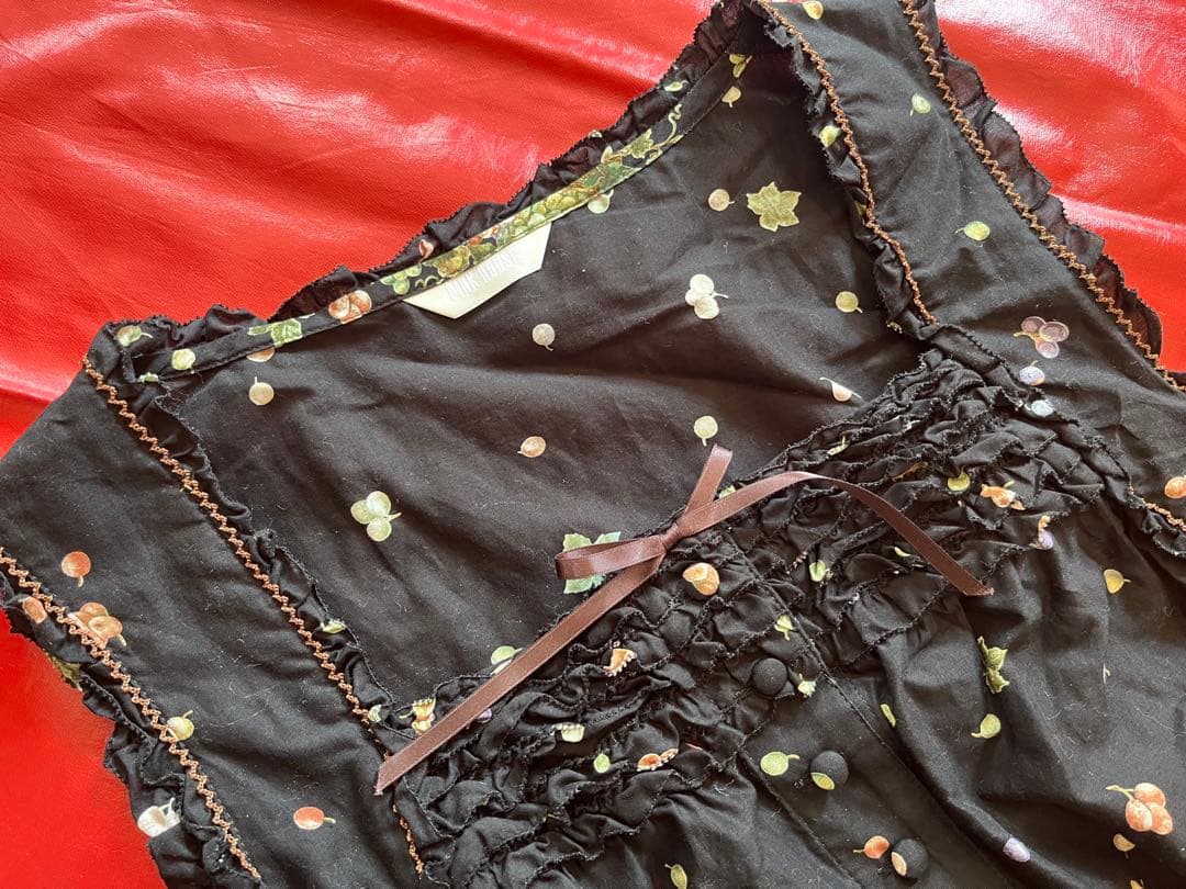 PINK HOUSE　未使用　かご盛りぶどう　ノースリーブチュニック　黒