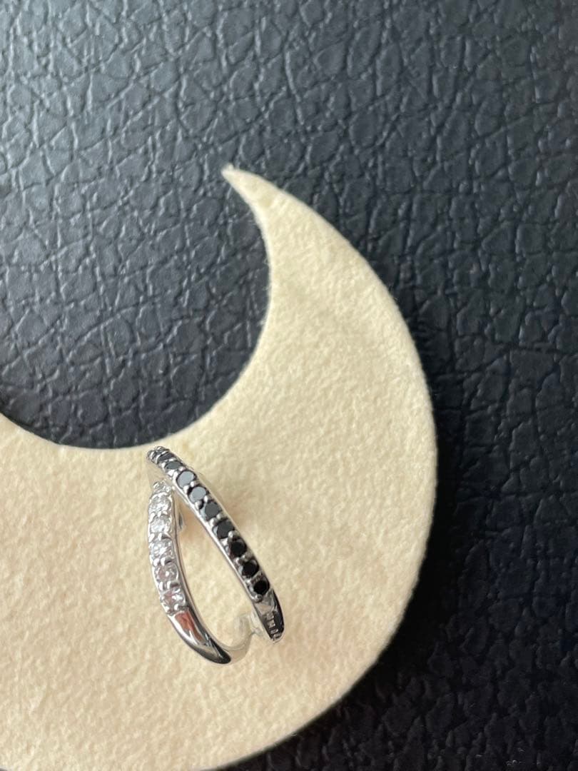 お値下げ　ポンテヴェキオ　ピアス　ダイヤ　ブラックダイヤ　フープピアス　片耳