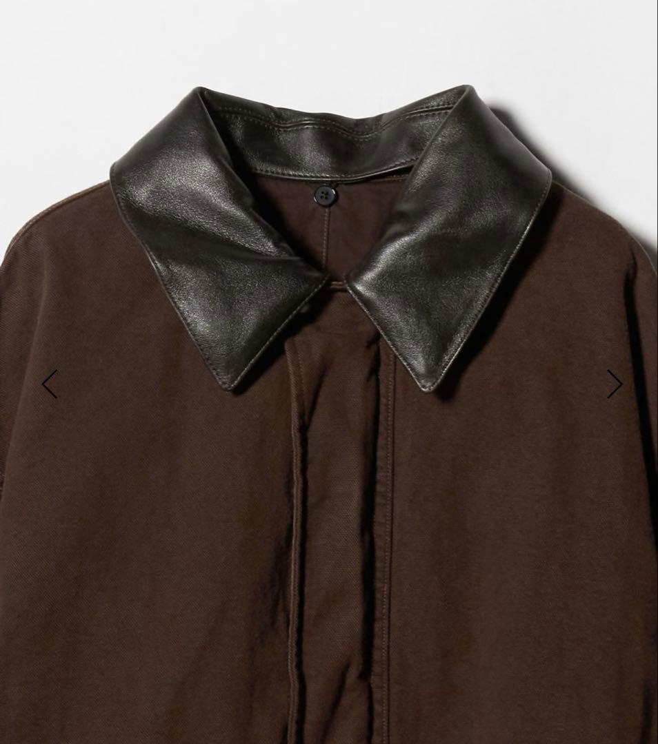 新品HグラデーションOCカバーオールサイズM襟レザーOVY KAJA オーラリー