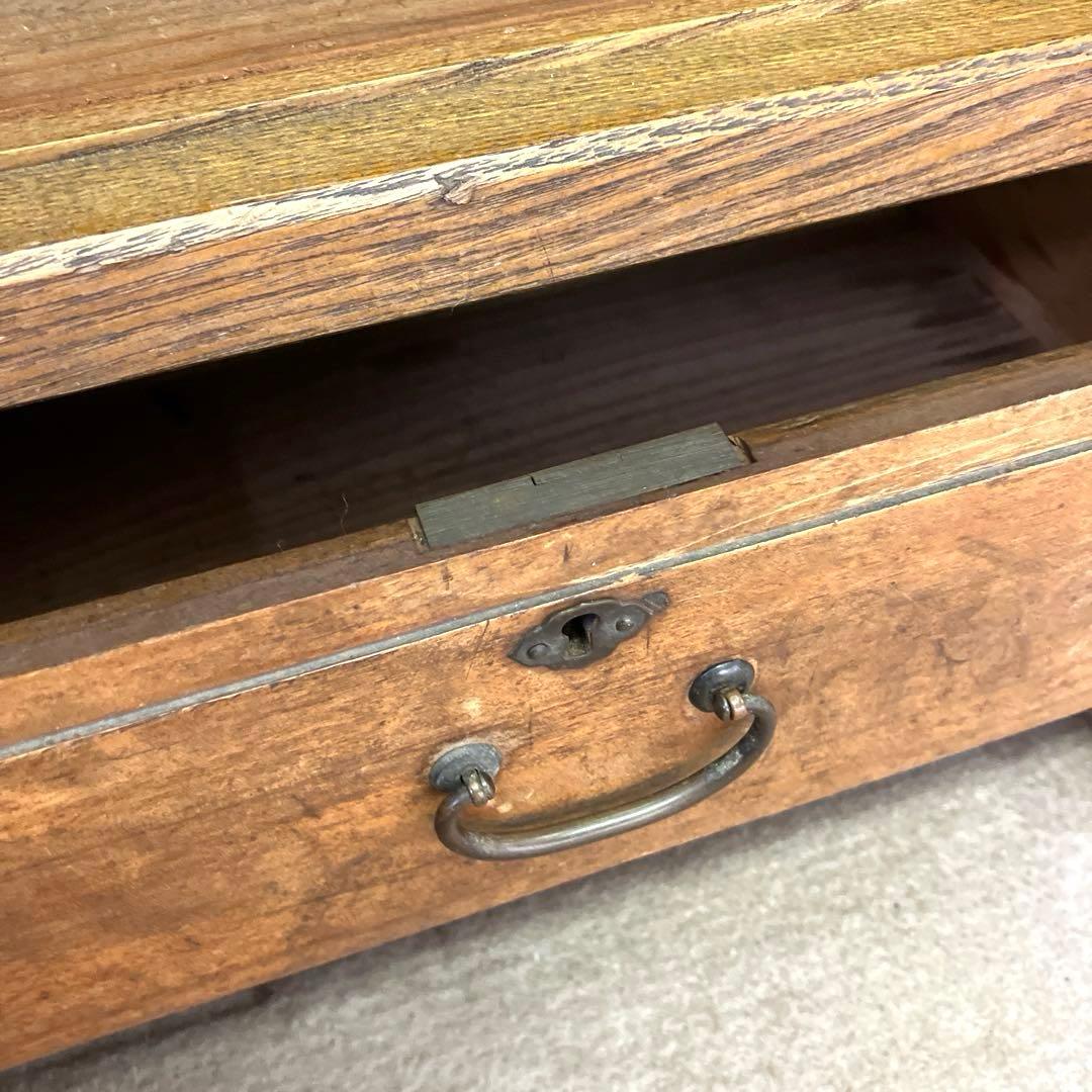 昭和レトロな引き出し付きガラス棚（飾り棚や本棚に）