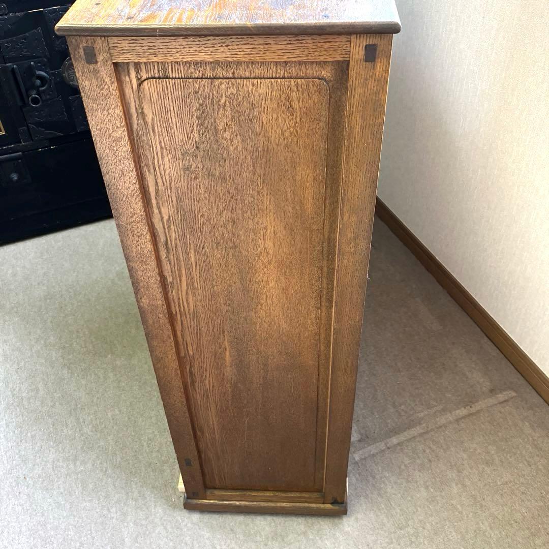 昭和レトロな引き出し付きガラス棚（飾り棚や本棚に）