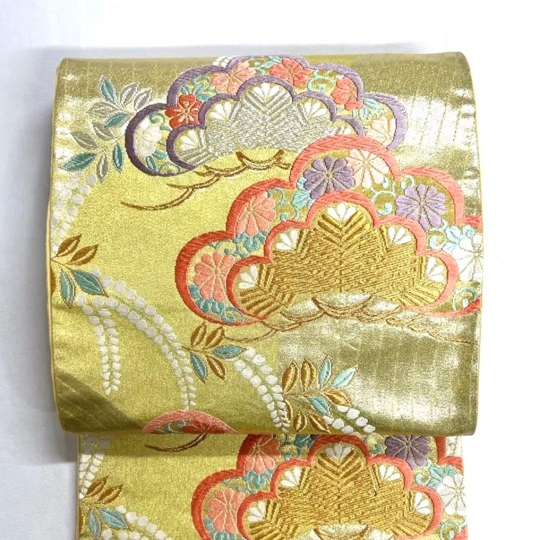 振袖帯　袋帯　松　梅　藤　金糸　銀糸　華やか　着物　帯　036k