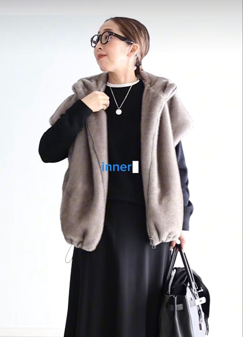 完売　BETOUPE　/　ECOPEL Fur　エコファー　フーディーベスト