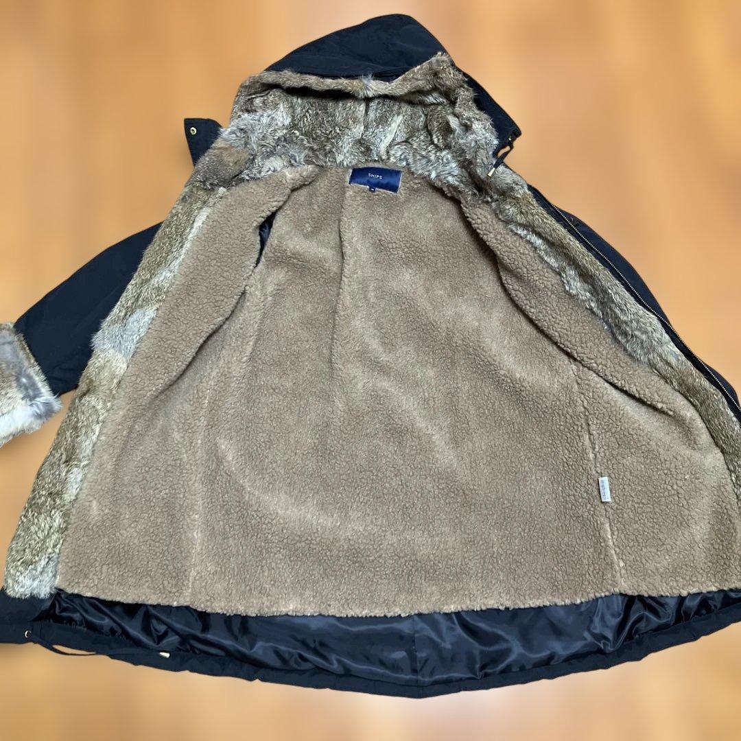 新品、未使用　SHIPS for women ラビットファー モッズコート