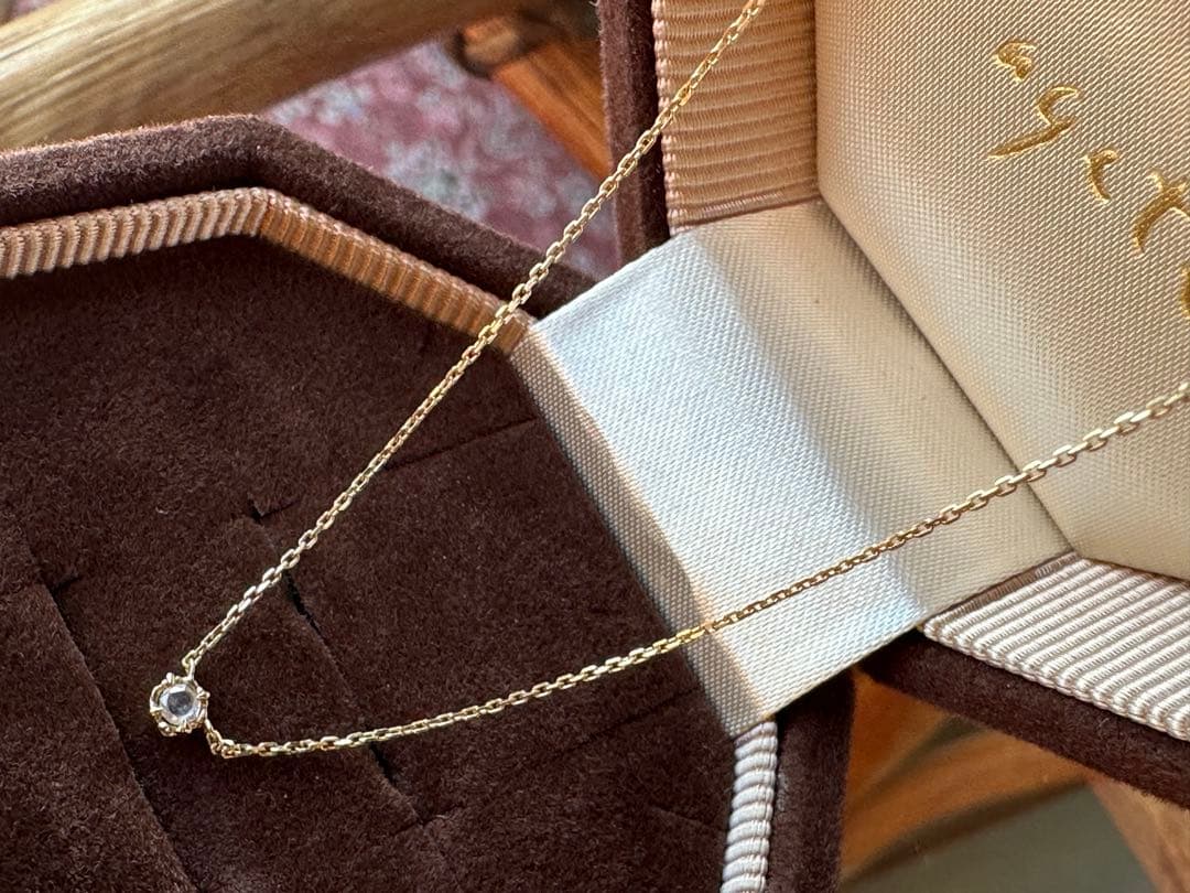 agete first K10 ローズカットダイヤ ネックレス