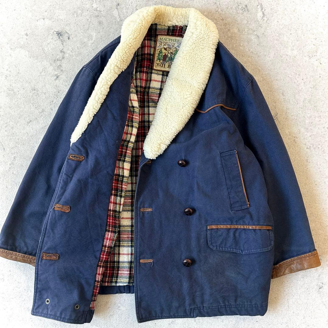 マカフィー グローブトロッター ダック地ムートンボア ハンティングジャケット青_