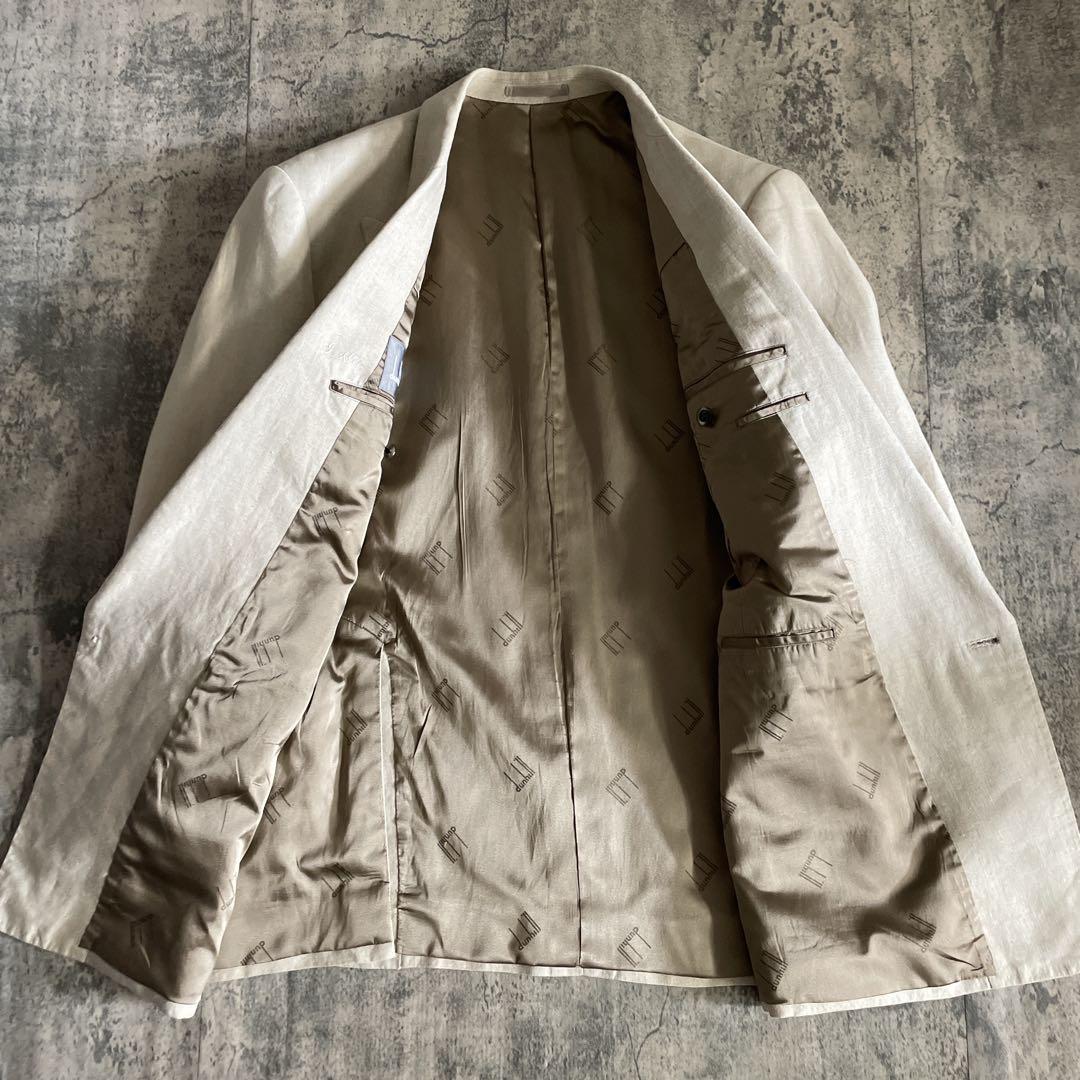 希少 ヴィンテージ dunhill 黒金ボタン ダブルスーツ ホワイトアイボリー