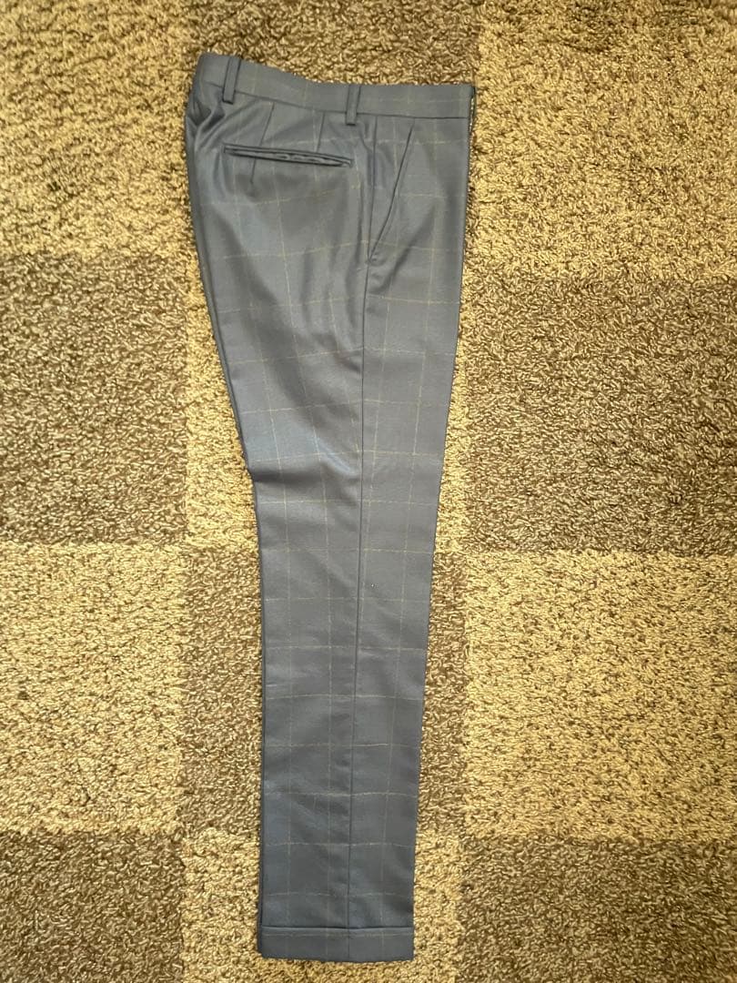 【ほぼ未使用】イタリア製セットアップスーツ44ネイビーブルー