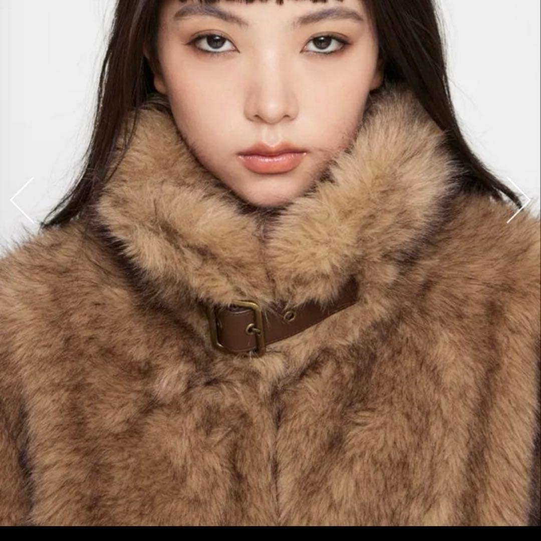 新品　LAGUA GEM POCKET POINT FAUX ファーコート M