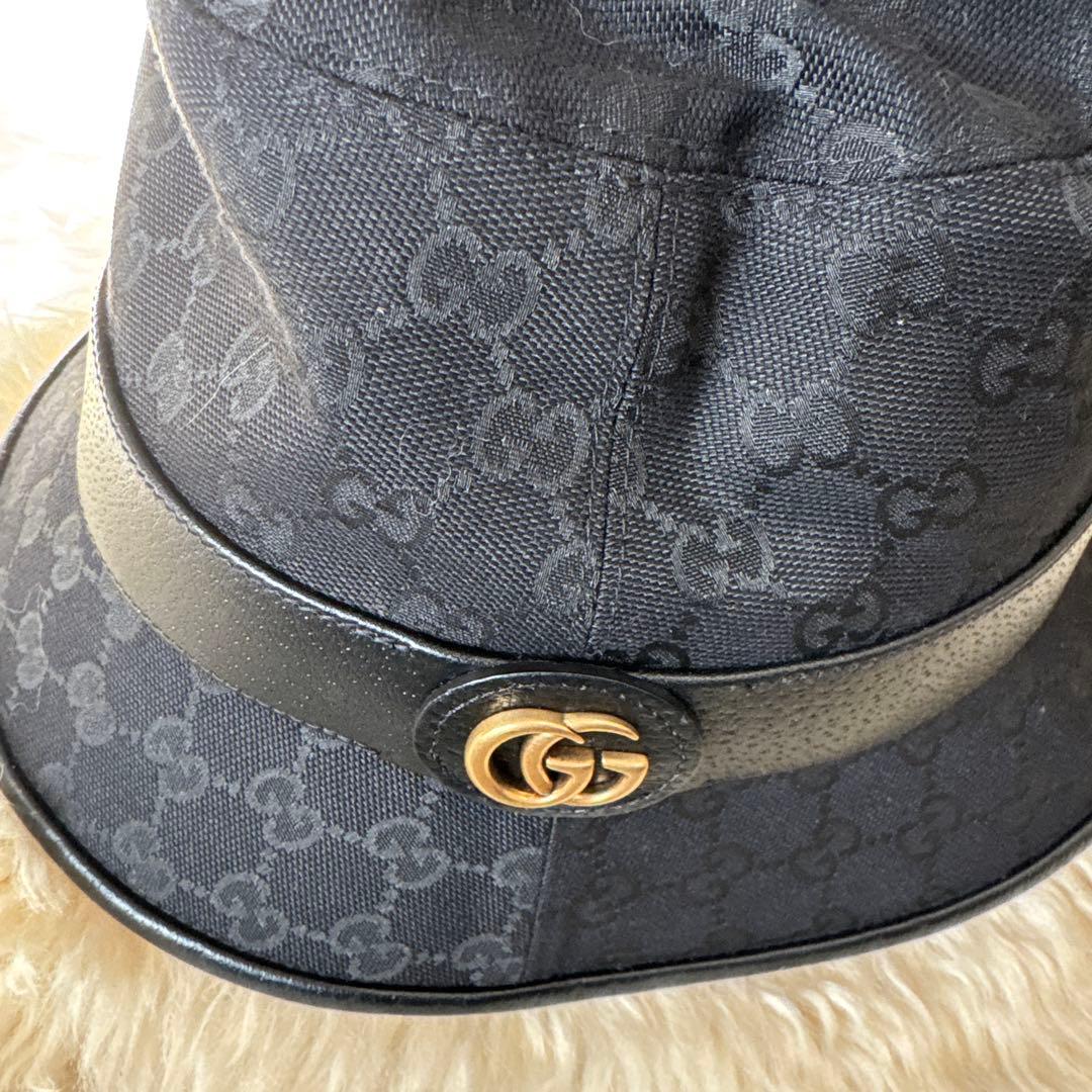 GUCCI ブラック バケットハット Lサイズ