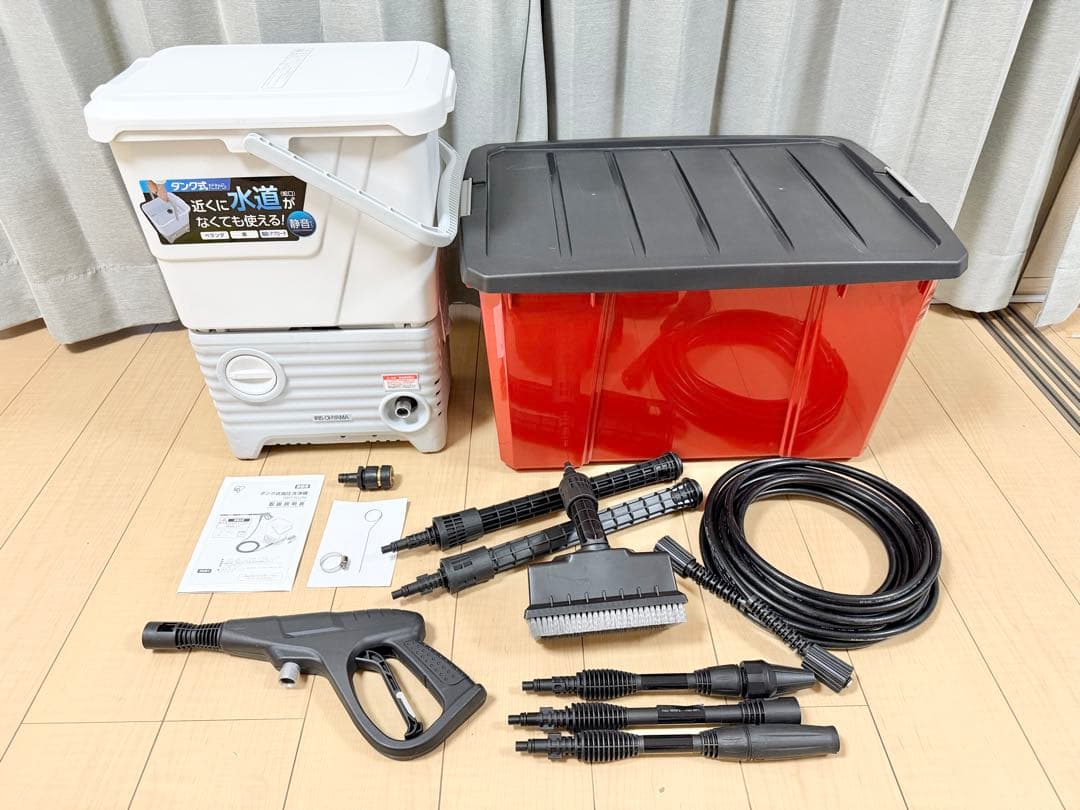 美品 アイリスオーヤマ タンク式 高圧洗浄機 ベランダセット SBT-512N