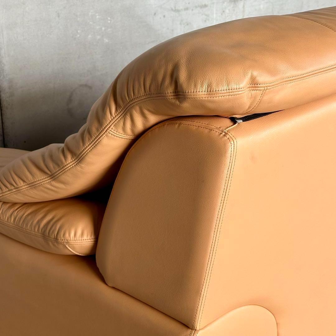 マルニ木工 maruni レザーソファ 1P✦ベージュ 本革 リラックスチェア