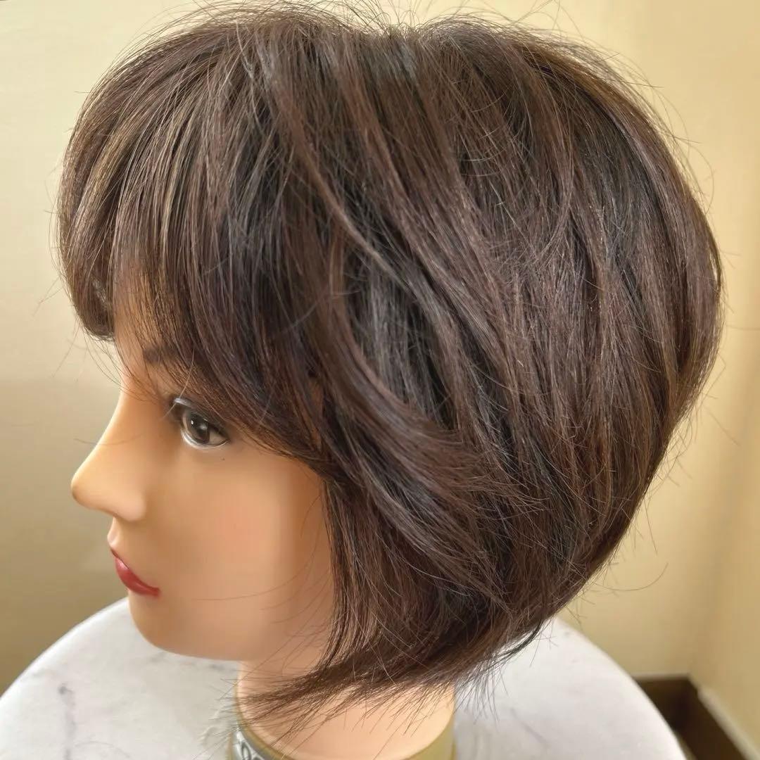 ラパンドアールリュネール　人毛MIX　ブラウン ショート ショートボブ