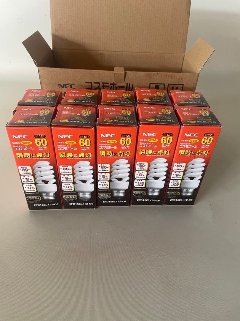 1セットNEC 電球形蛍光ランプコスモボールEFD15EL/12-C6