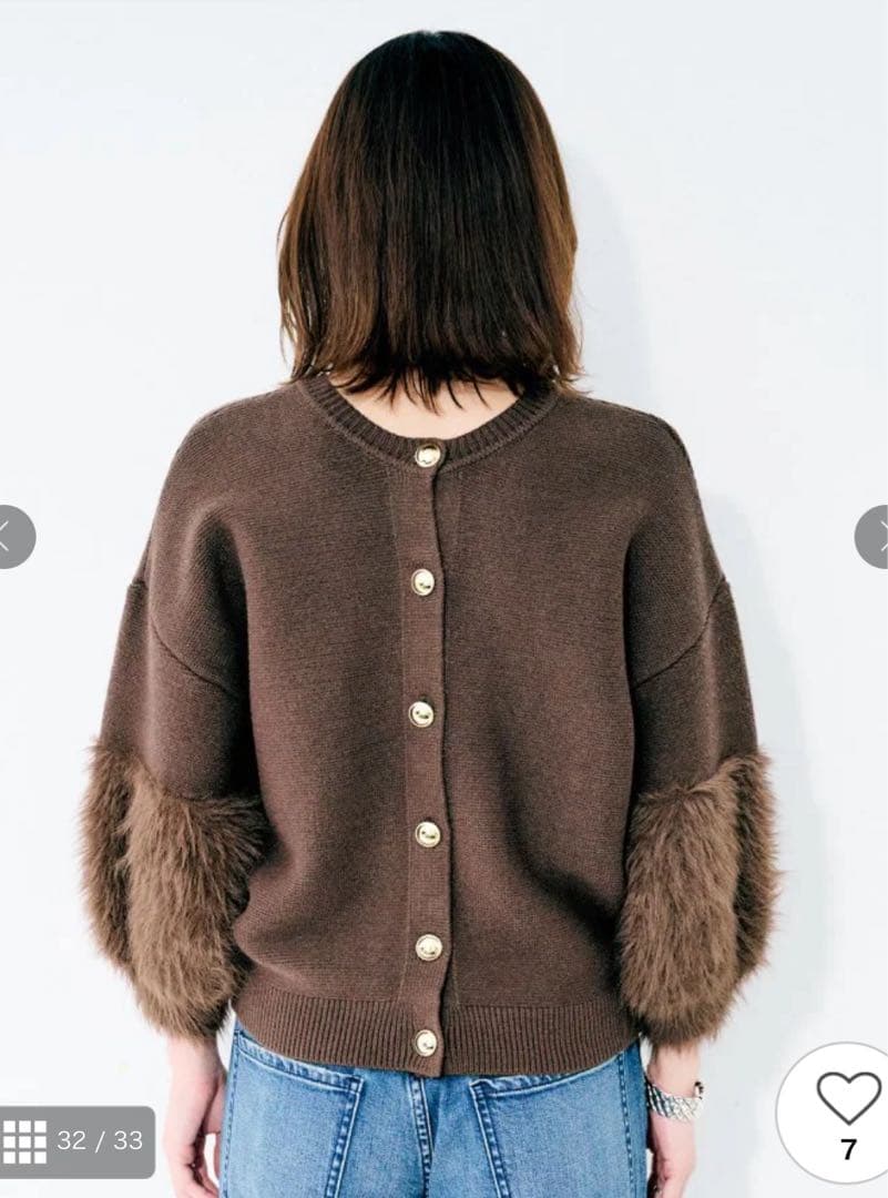 新品　TORRAZZO DONNA ファースリーブ2wayプルオーバー　ブラック