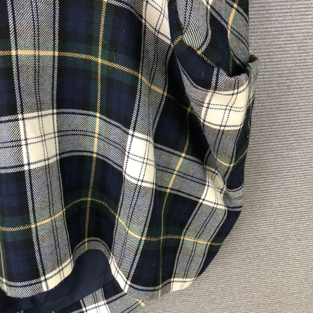 Vivienne Westwood ウール チェック 変形スカート 2 ネイビー