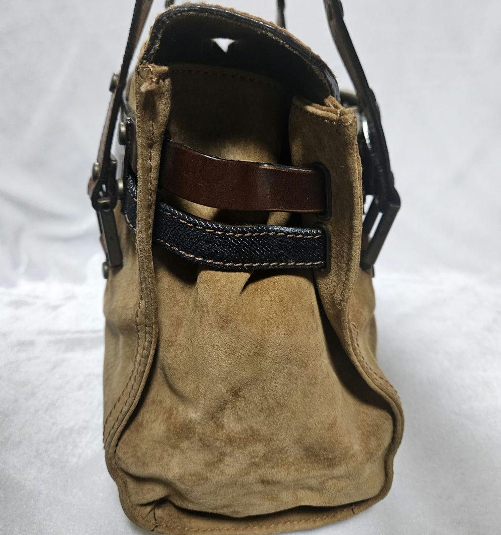 【美品】DOLCE & GABBANA スエードデニムハンドバッグ ヴィンテージ