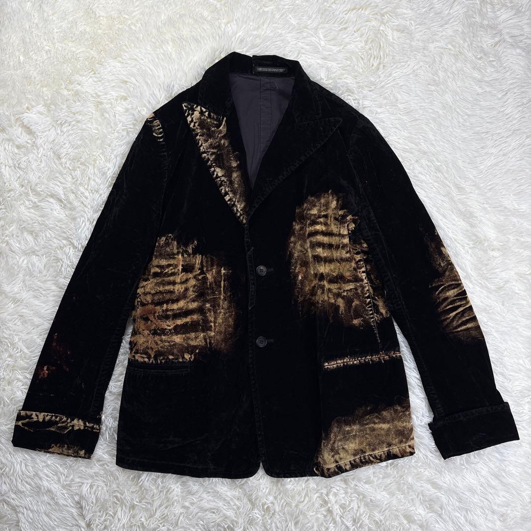 ✨希少・ベロア✨ヨウジヤマモト　テーラードジャケット　ブリーチ加工　ユニセックス