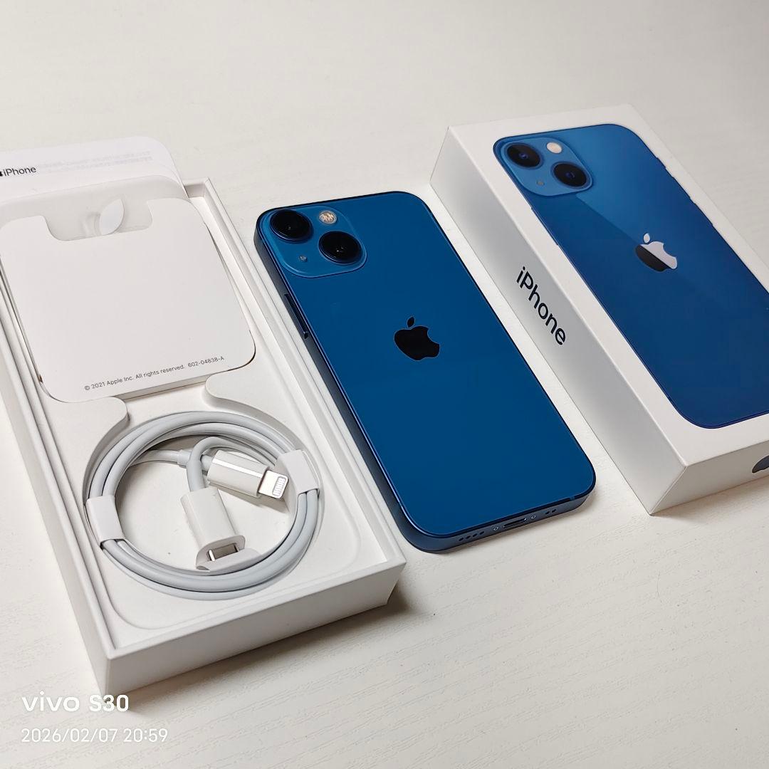 超美品 iPhone 13 mini 128GB ブルー 本体 SIMフリー