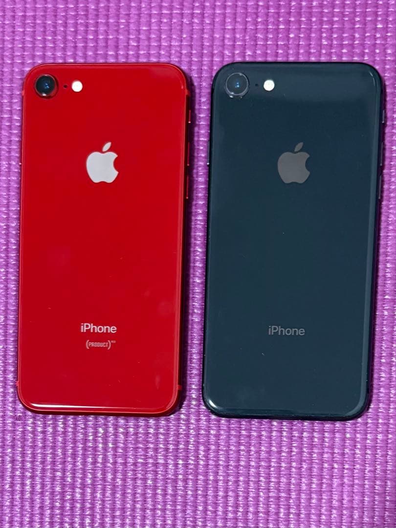 iPhone8赤 黒 本体 2台セット