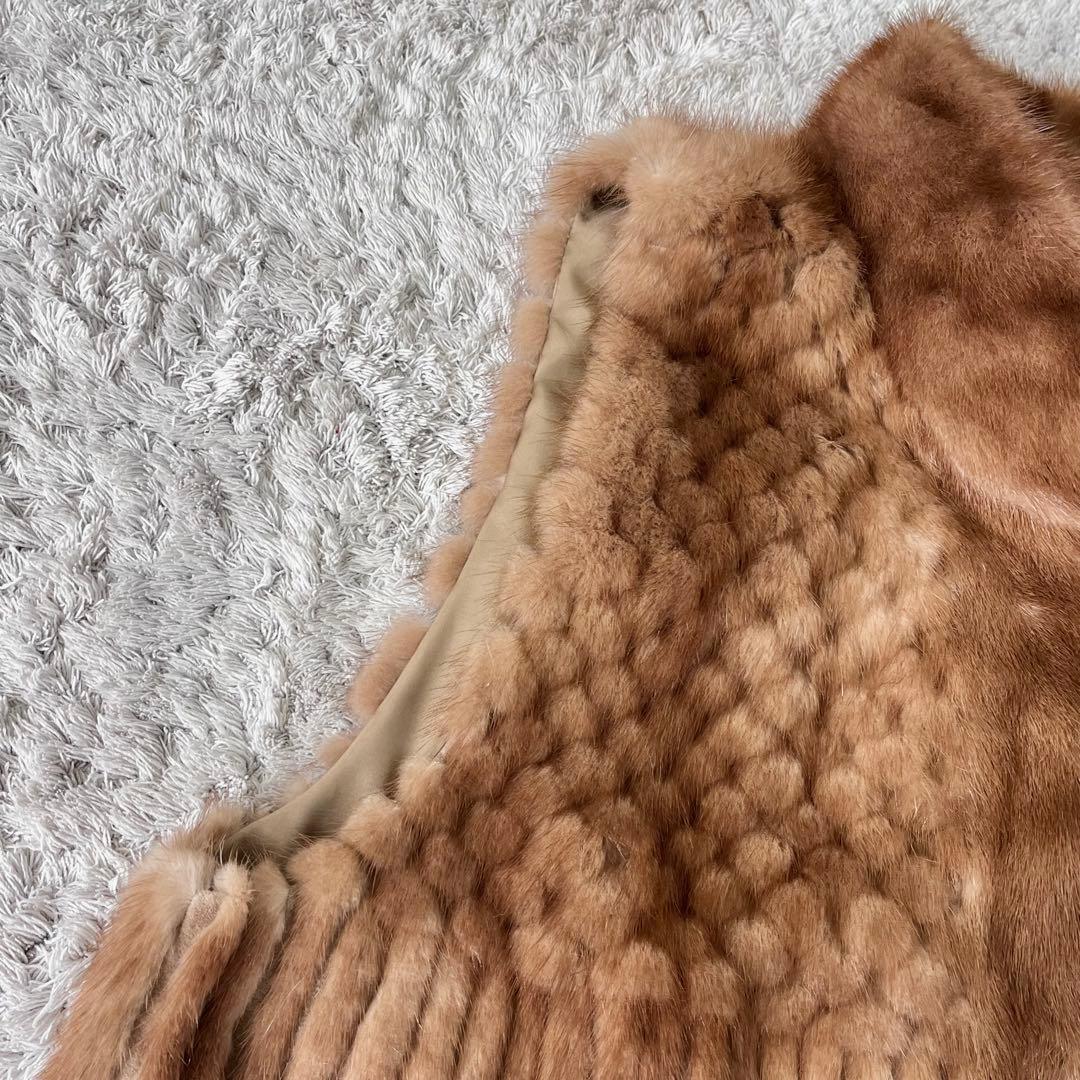 リアルミンク ミンク ファー ジレ ベスト 本毛皮 レイヤード 毛並み良好 軽量