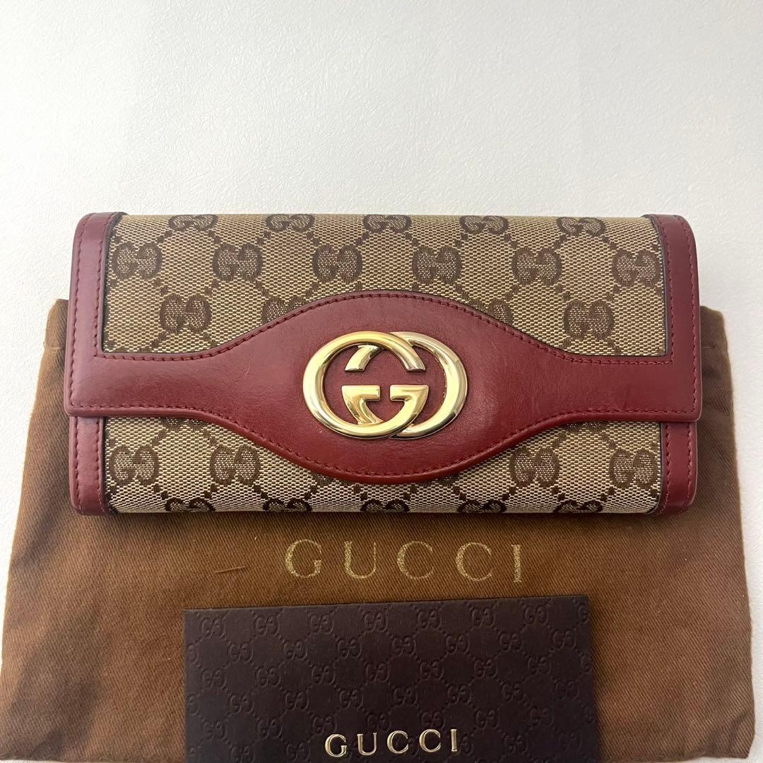 GUCCI グッチ 長財布 GGキャンバス　インターロッキング 美品0201-⑦